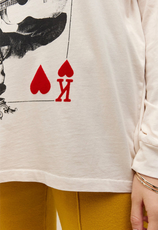 Daydreamer - Elvis King of Hearts Long Sleeve Dirty White