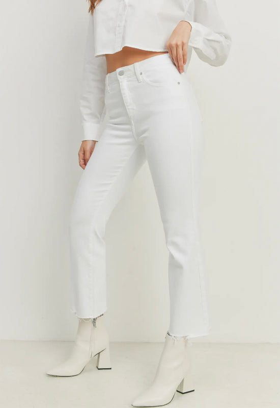 Just Black - Vintage Cropped Flare Jean Optic White