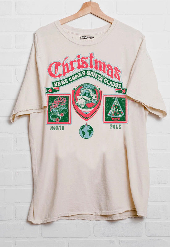 Thrifted Christmas Patch Graphic Tee - Off White
