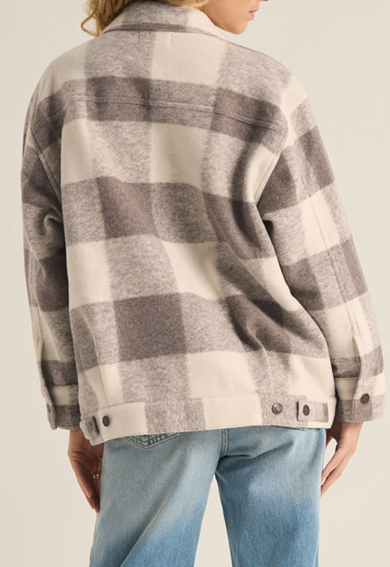 Z Supply - Preston Knit Plaid Jacket Slate Grey