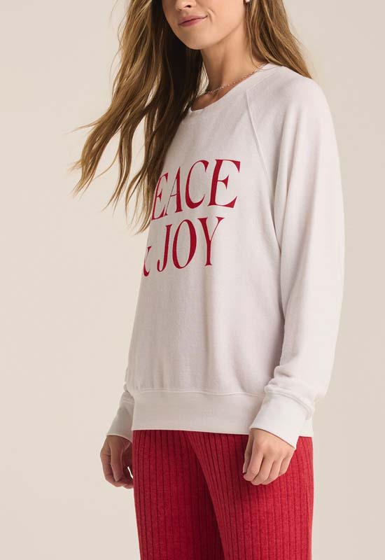 Z Supply - Cassie Peace & Joy Raglan White