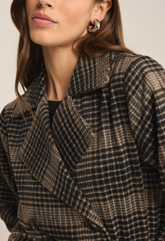 Z Supply - Jackie Plaid Trench Latte