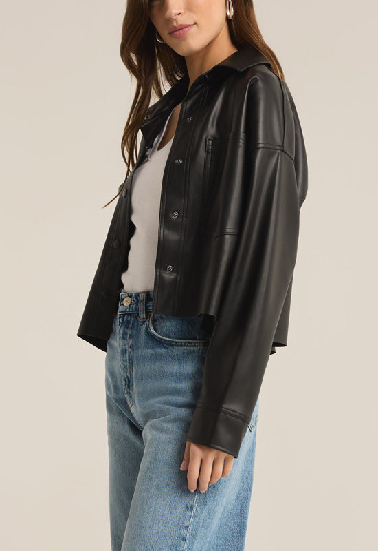 Z Supply - All Day Faux Leather Jacket Black