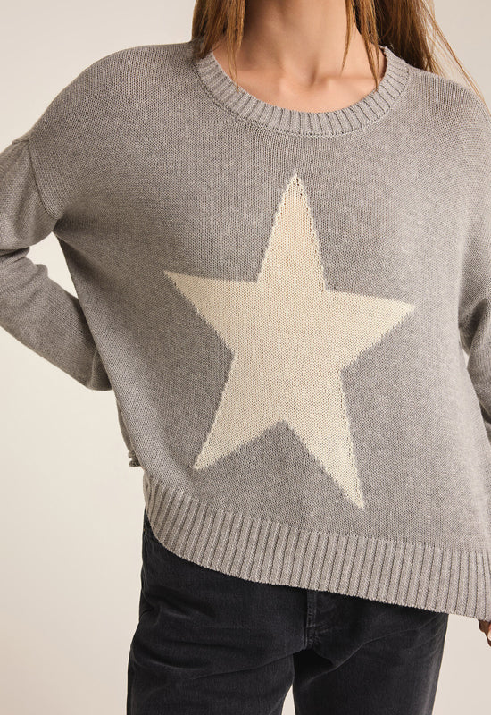 Z Supply - Sienna Star Sweater Classic Heather Grey