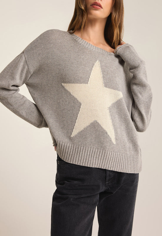 Z Supply - Sienna Star Sweater Classic Heather Grey