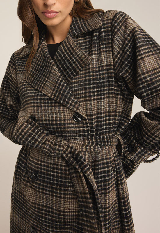 Z Supply - Jackie Plaid Trench Latte