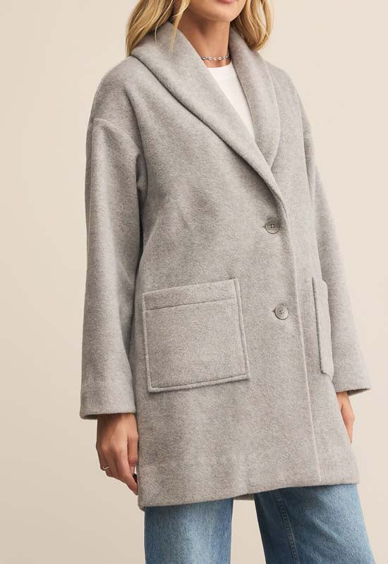 Z Supply - Lennon Heathered Coat Classic Heather Grey