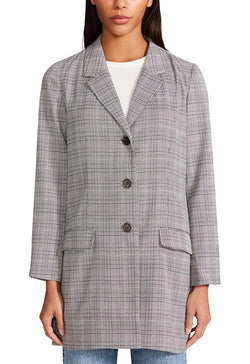 BB Dakota - Get Plaid Blazer Beige