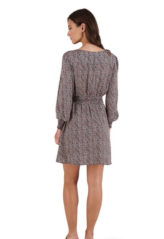 BB Dakota - Black Multi Wild Dreaming Long Sleeve Mini Dress