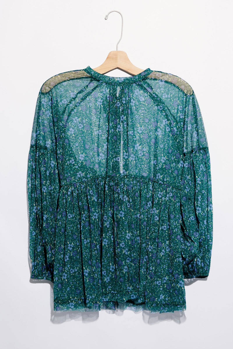 Free People - Emerald Multi Sheer Sweet Heart Top