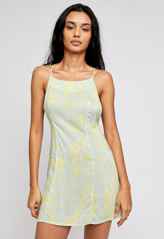 Free People - In Control Mini Dress Sage Combo