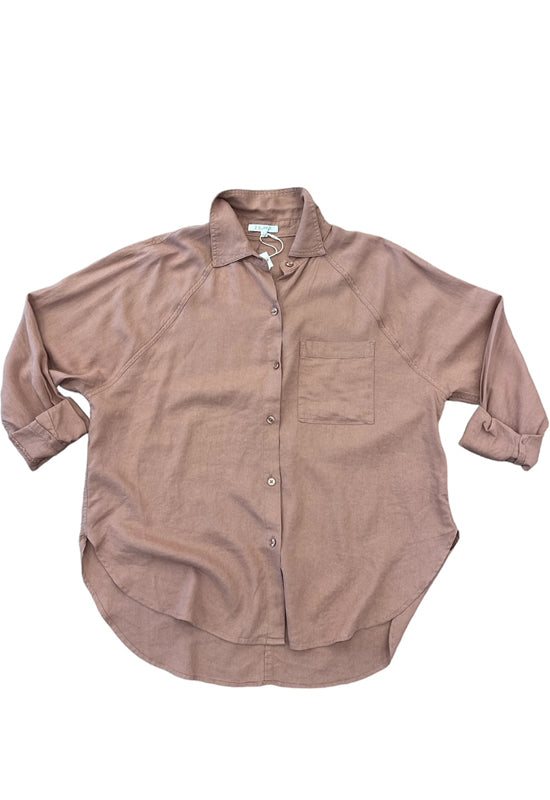 Z Supply - The Perfect Linen Top Mocha Mousse