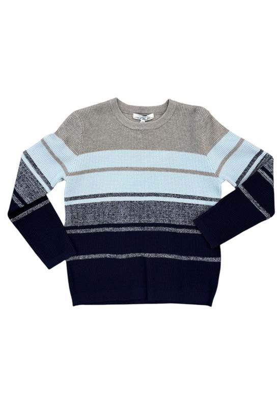 Red Haute - Crew Neck Blue Stripe Sweater