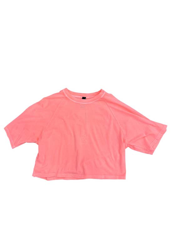 Bobi - Boat Neck Raglin Short Sleeve Tee Coral