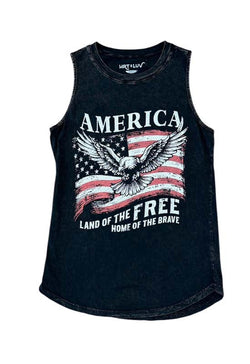 Land of the Free Tank Top - Black