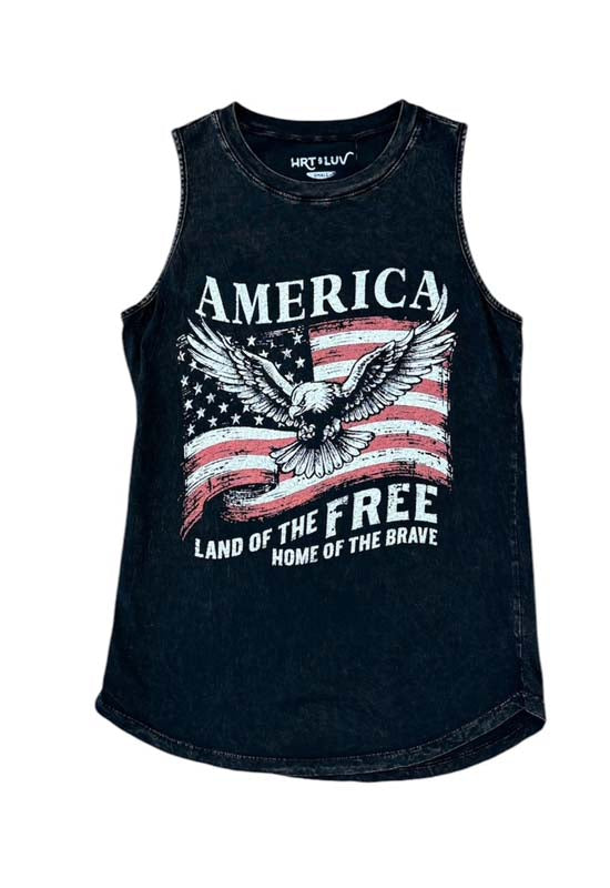 Land of the Free Tank Top - Black