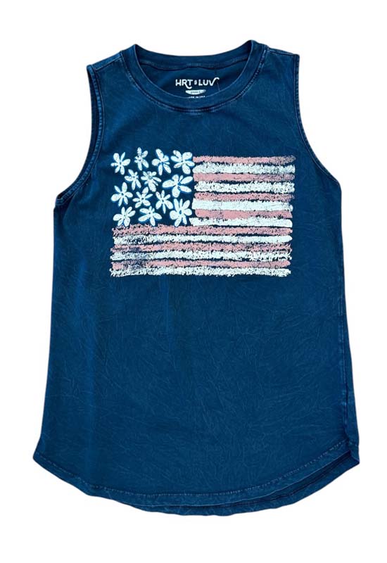 American Flag Tank Top - Mineral Navy Blue