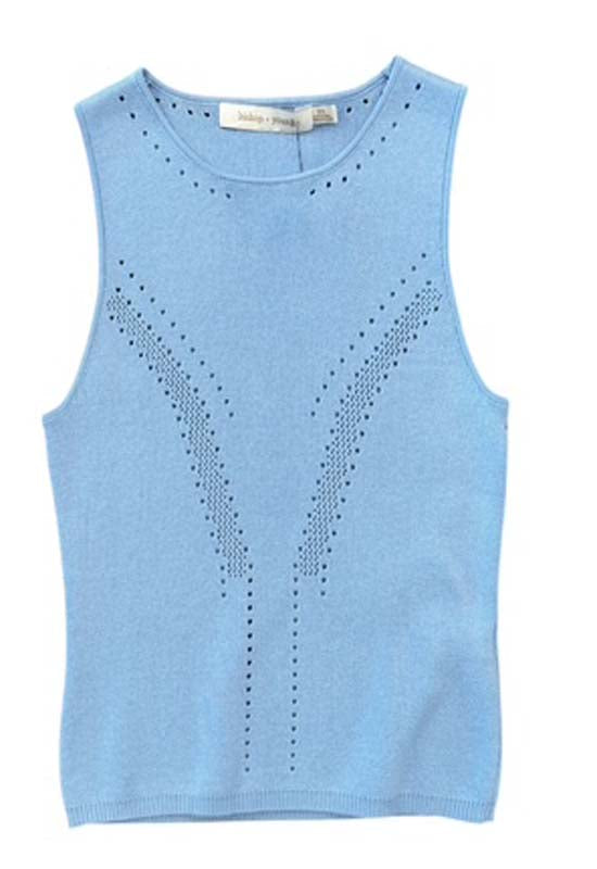 Bishop & Young - Pointelle Tank Coastal Blue