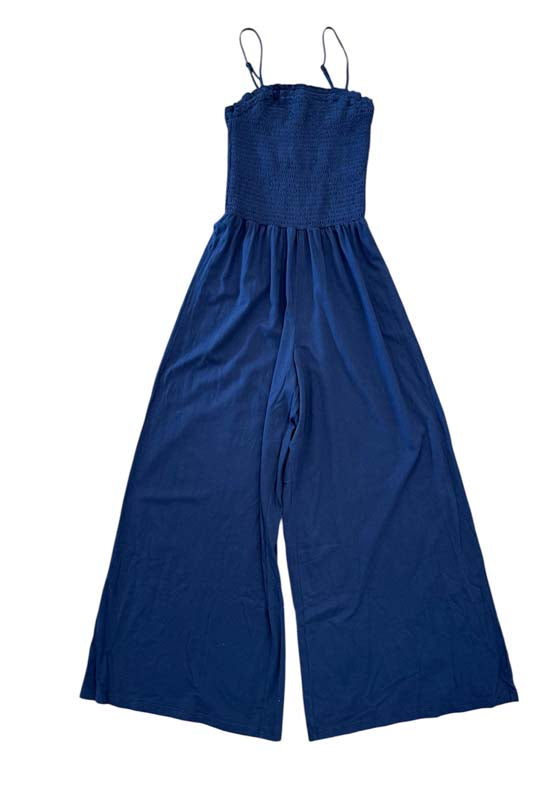 Bobi - Cami Strap Smocked Jumpsuit Seaside