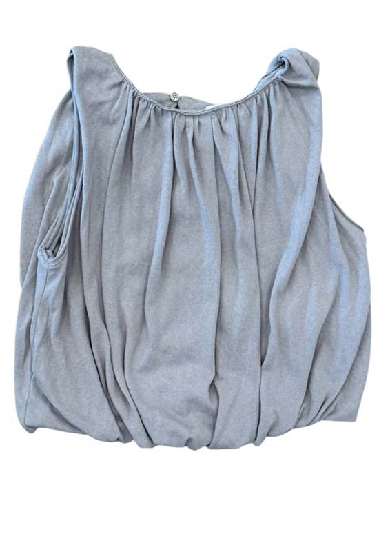 Knitted Linen Bubble Top - Stone