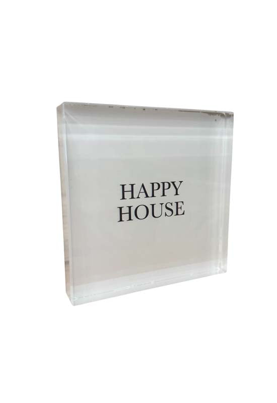 Happy House Lucite Block
