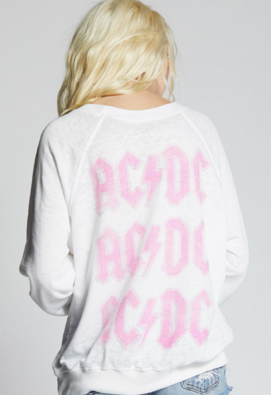 Recycled Karma - ACDC Pink Bolt Long Sleeve Sweatshirt