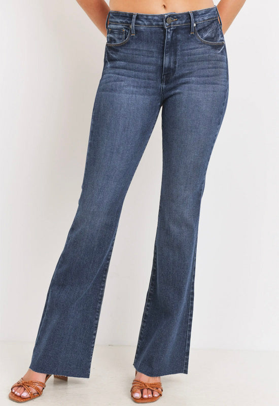 Just Black - Scissor Cut Flare Jeans Dark Denim