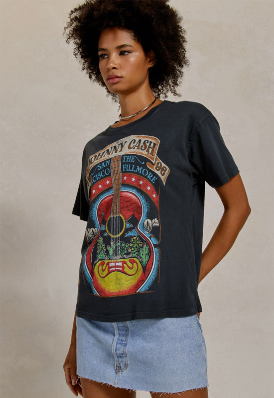 Daydreamer Johnny Cash Filmore Graphic Tee Vintage Black