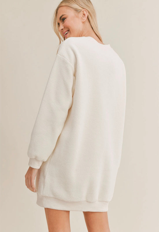 Sadie & Sage - Chilly Nights Crew Dress Ivory