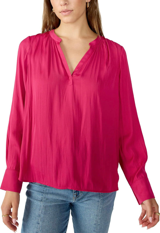 Sanctuary - Lizzie Sateen V-Neck Tunic Cranberry