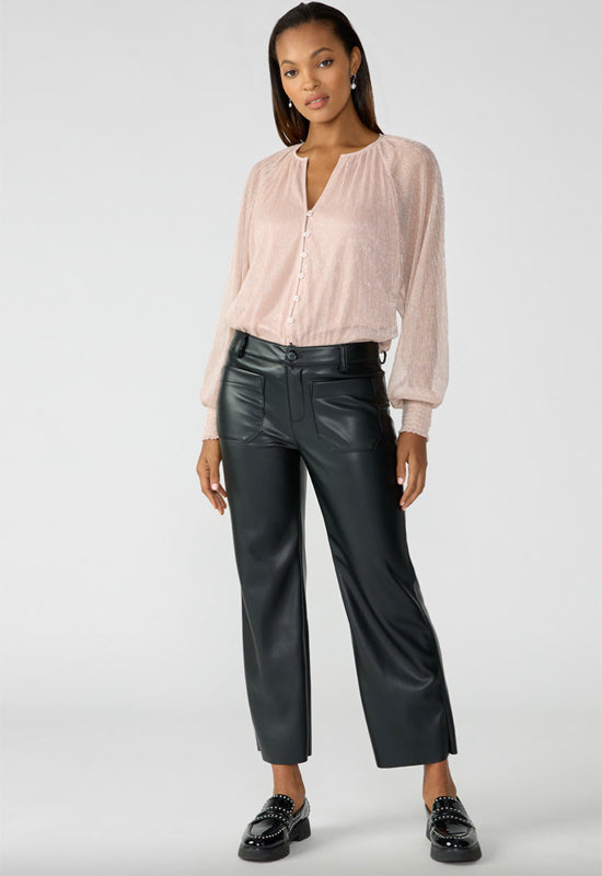 Sanctuary - Marine Leather Crop Trouser Black