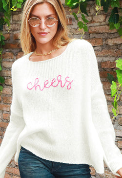 Wooden Ships - Cheers Embroidered Crew Pure Snow Pretty Pink