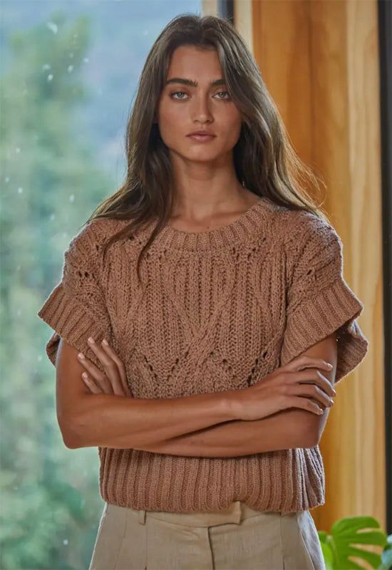Cali Crochet Top - Brown