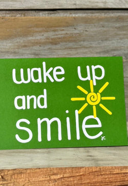 Citrus Daisy - Wake Up and Smile Card Green