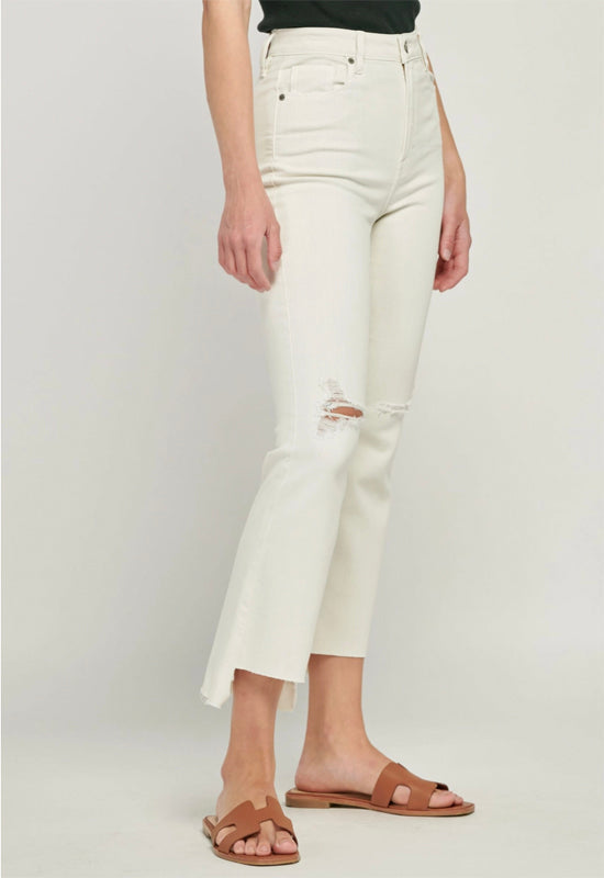 Hidden - Happy Crop Flare Jean Sea Salt