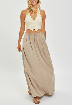 Risen - Full Length Tencel Skirt Taupe