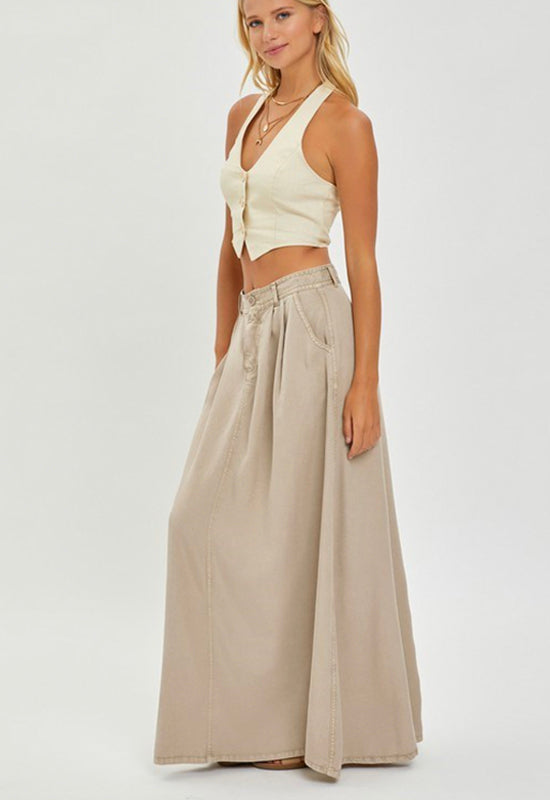 Risen - Full Length Tencel Skirt Taupe