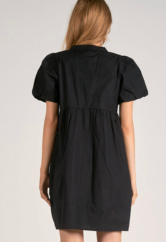 Elan - V-Neck Dress Black