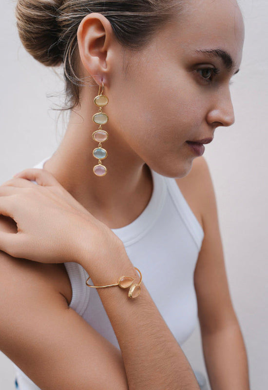 Debbie Katz - Satina 18K Gold Earrings Spring Pastel