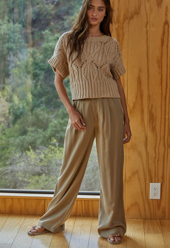 Cali Crochet Top - Taupe