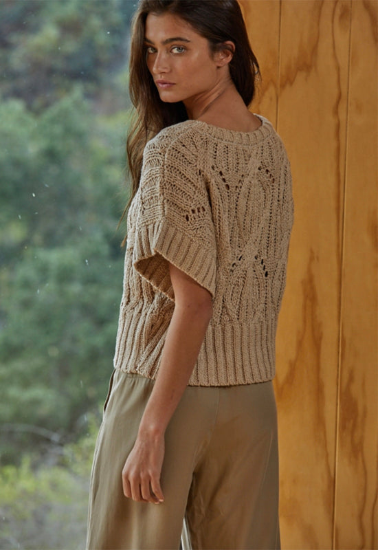 Cali Crochet Top - Taupe