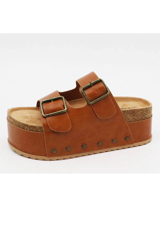 Bamboo - Blowout Platform Sandal Burnished Tan