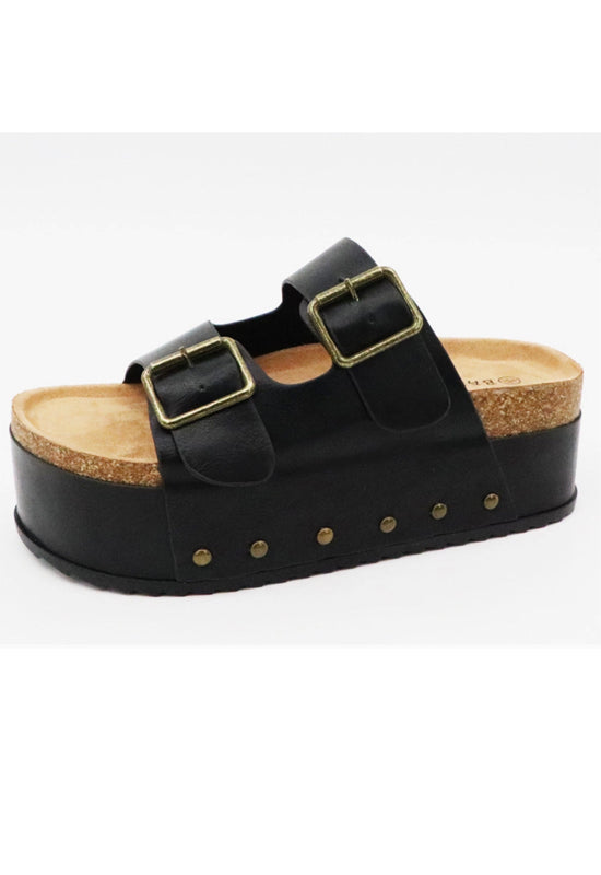 Bamboo - Blowout Platform Sandal Burnished Black