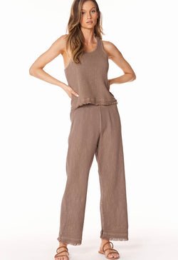 Bobi - Cropped Wide Leg Pant Hazelnut