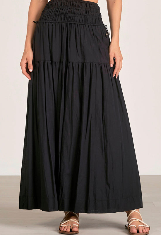 Elan - Smock Midi Skirt Black