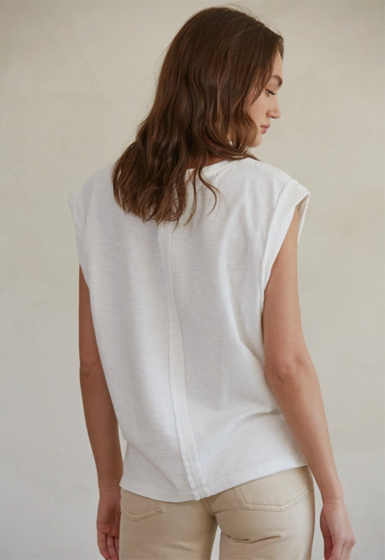 Knit Sleeveless Top - White