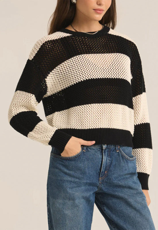 Z Supply - Broadbeach Stripe Sweater Black