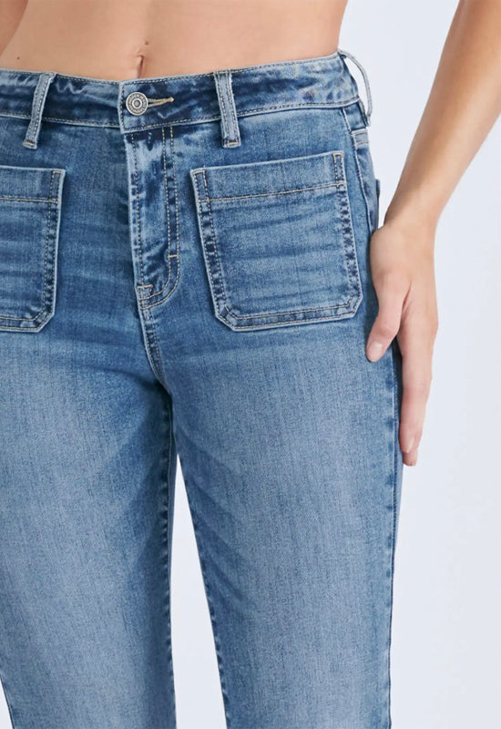 Hidden - Happi High Waist Flare Jean Medium Denim