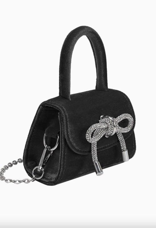 Melie Bianco - Sabrina Velvet Top Handle Bag Black