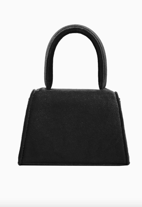 Melie Bianco - Sabrina Velvet Top Handle Bag Black